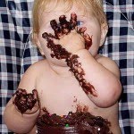 baby with chocolate